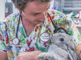 Dr james with rabbit